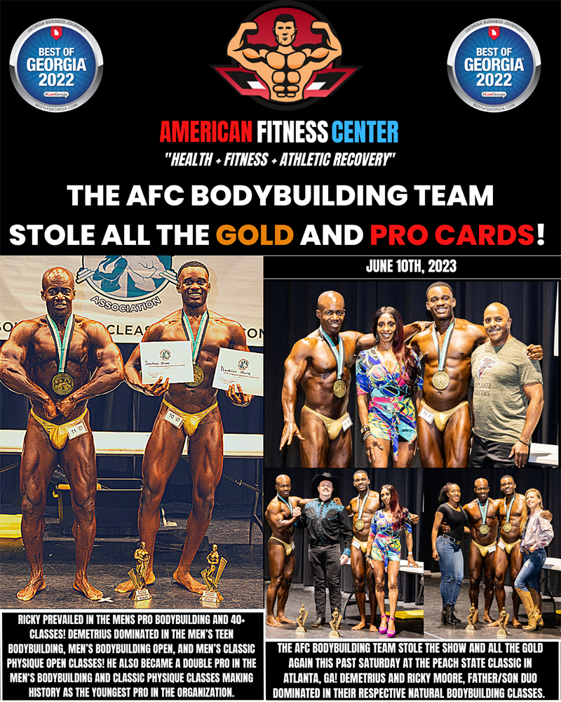 American Fitness Center Natural Bodybuilding Team - Undefeated Since 2020 - Natural Bodybuilding Coach Near Me in Atlanta, GA - Peach State Classic