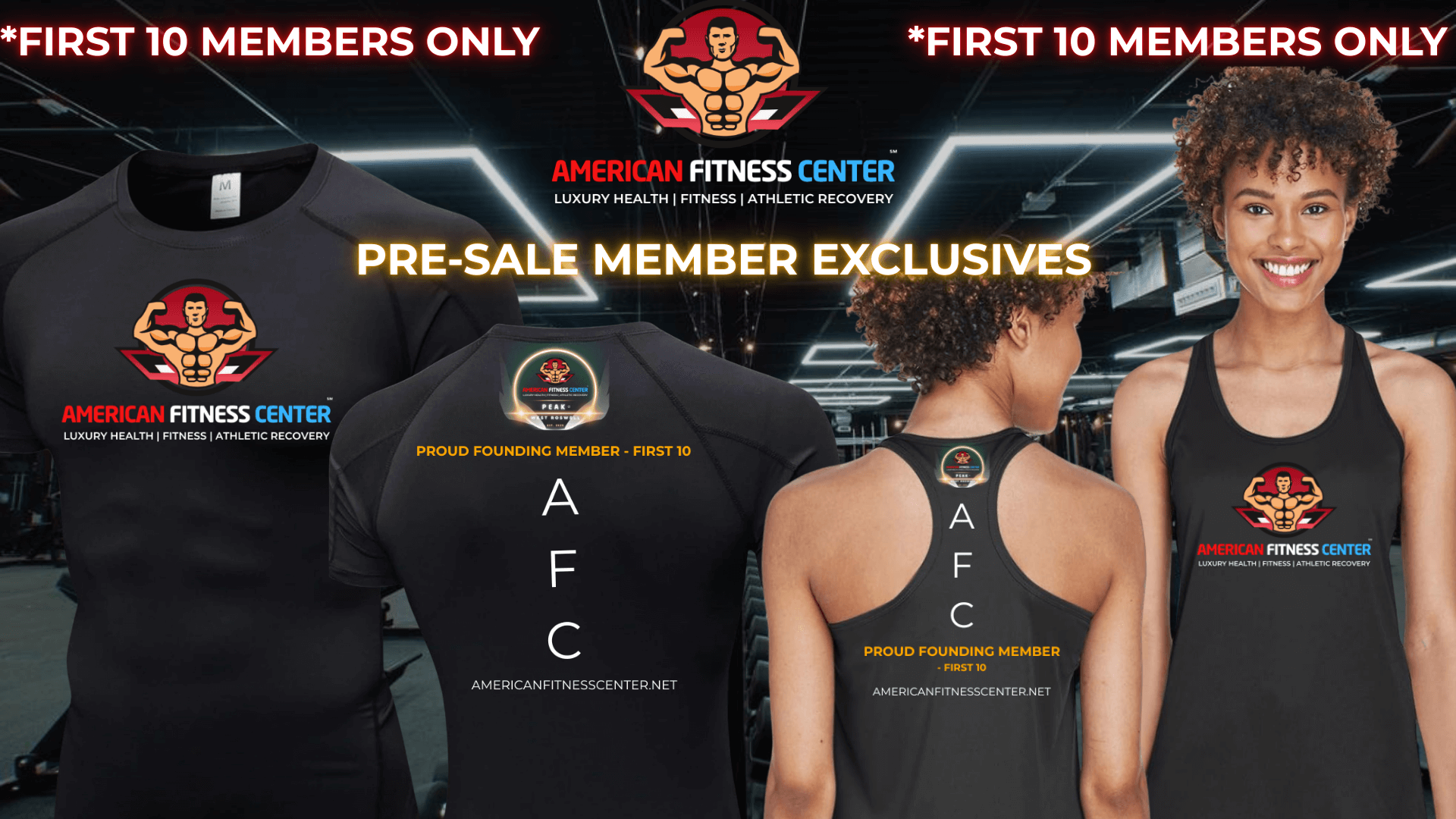 PRE-SALE MEMBER EXCLUSIVES - American Fitness Center West Roswell Pre-Sale Member Swag at American Fitness Center in Roswell, GA